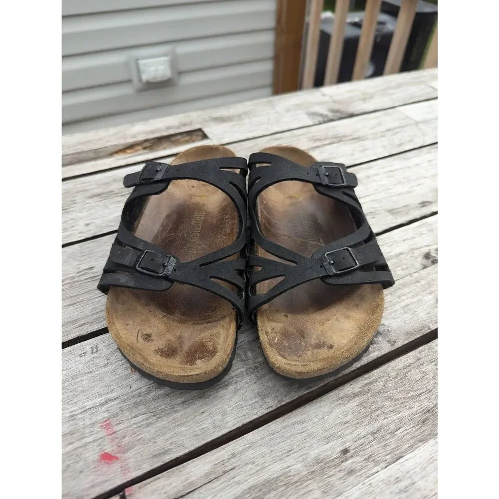 Birkenstock Palermo sandals women's size 6 (37) black double strap comfort - Picture 2 of 8